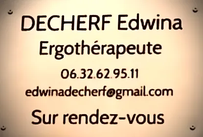 Plaque professionnelle Edwina Decherf Ergothérapeute